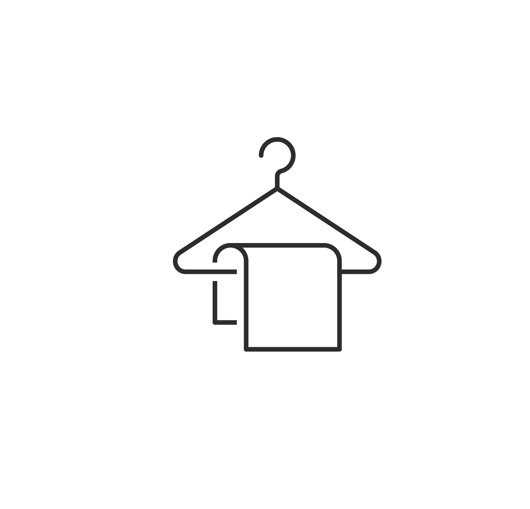 Hanger with towel icon