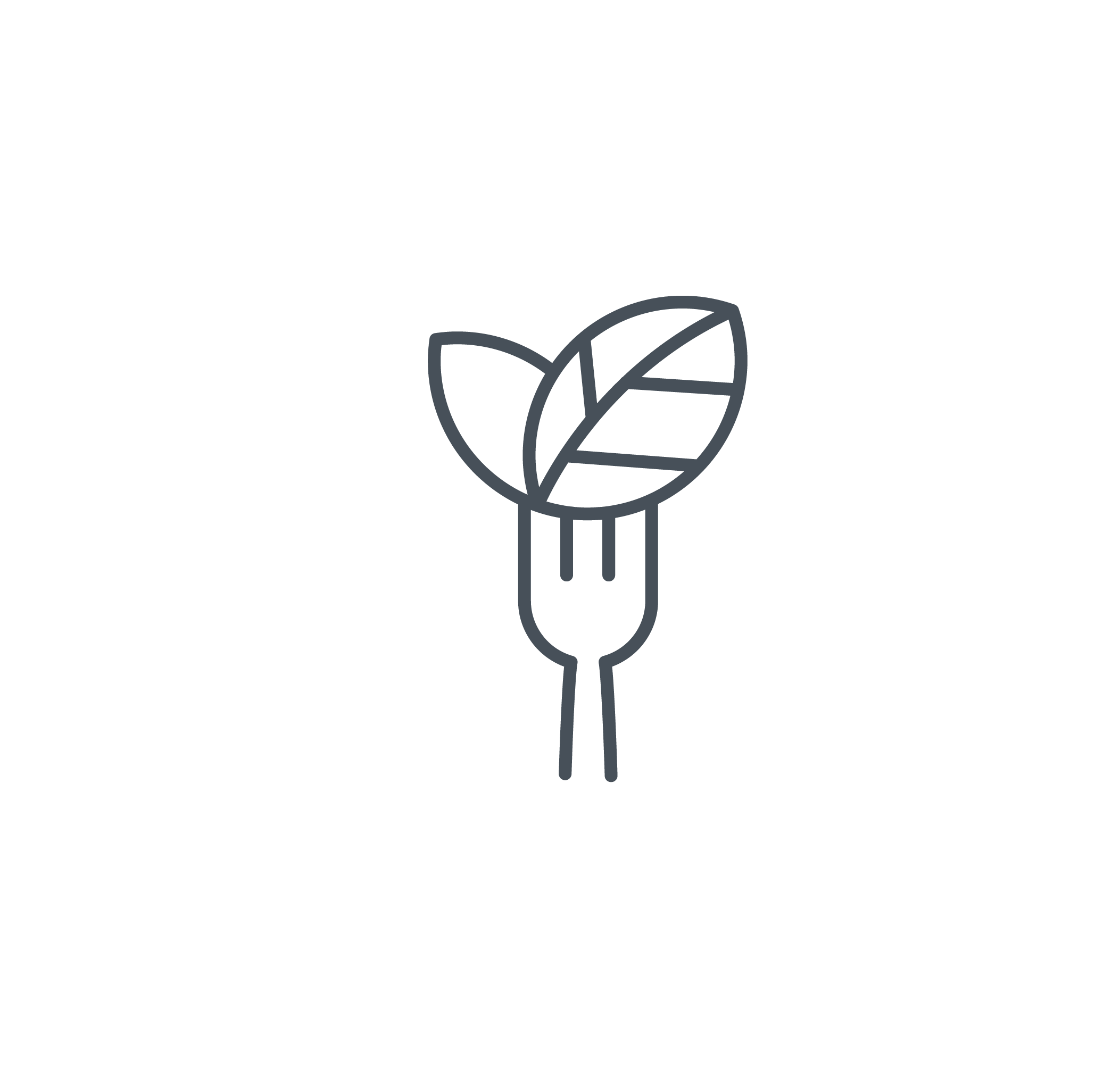 Fork with leafs on end icon